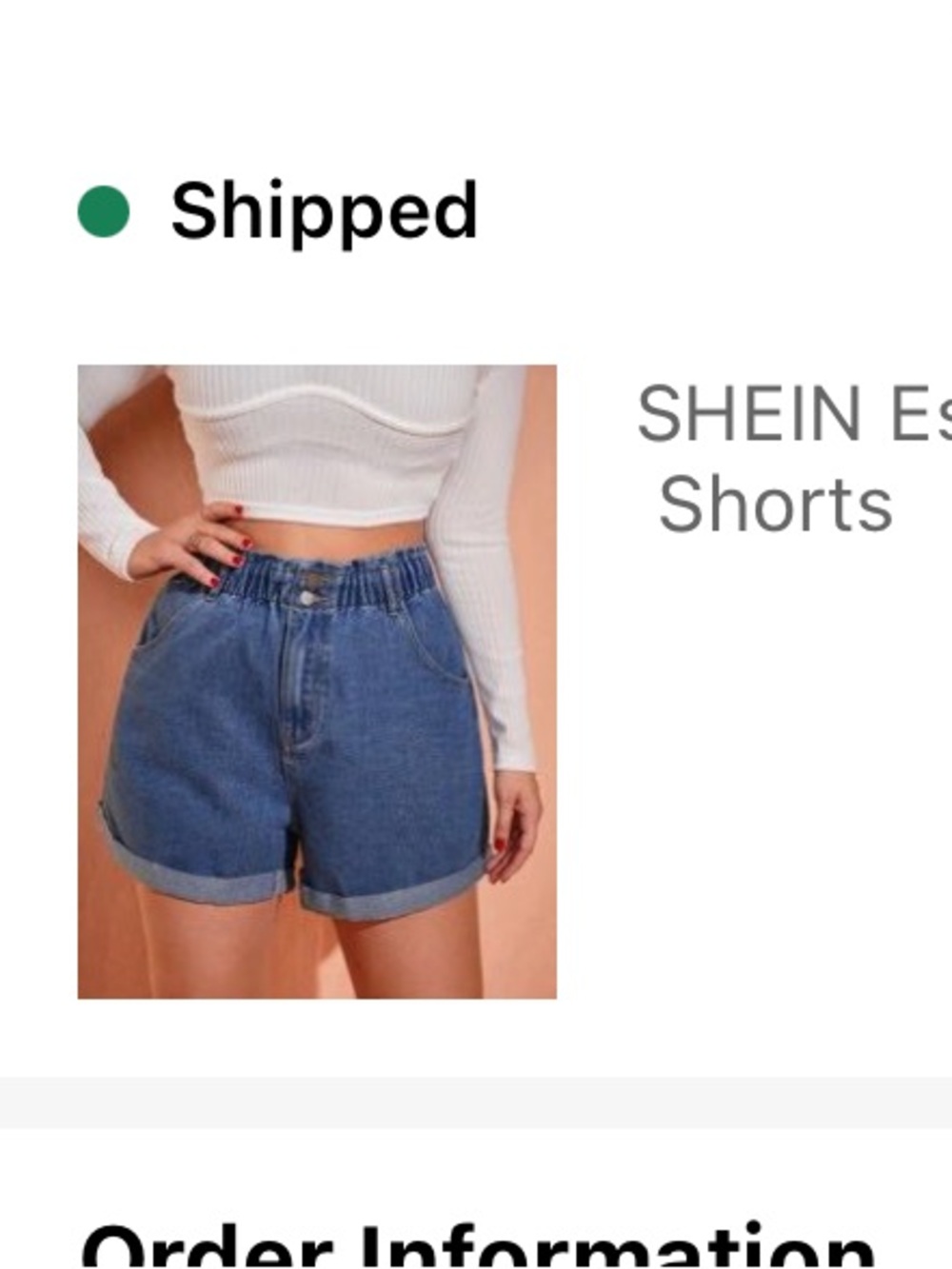 SHEIN Essnce Plus Roll Up Hem Denim
Shorts